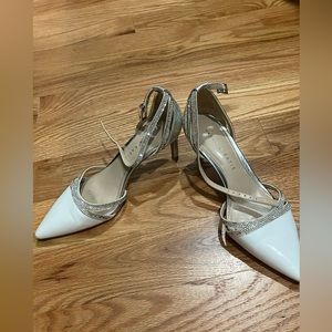 Silver/white heels